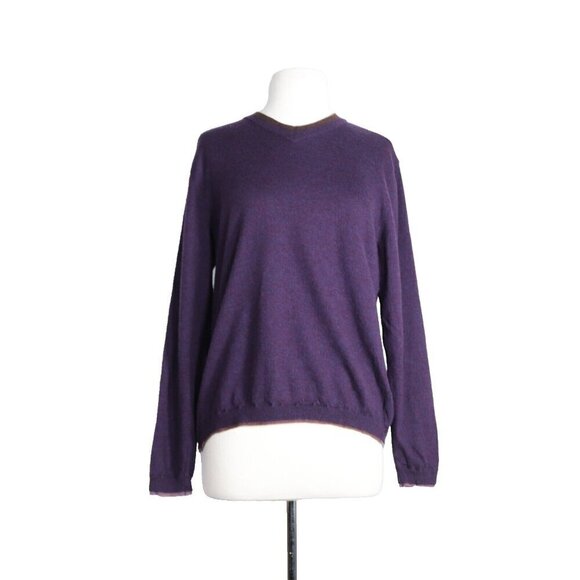 Robert Graham Men’s Large Purple Knowledge Wisdom Truth Sweater V-Neck Wool Knit - Picture 10 of 10
